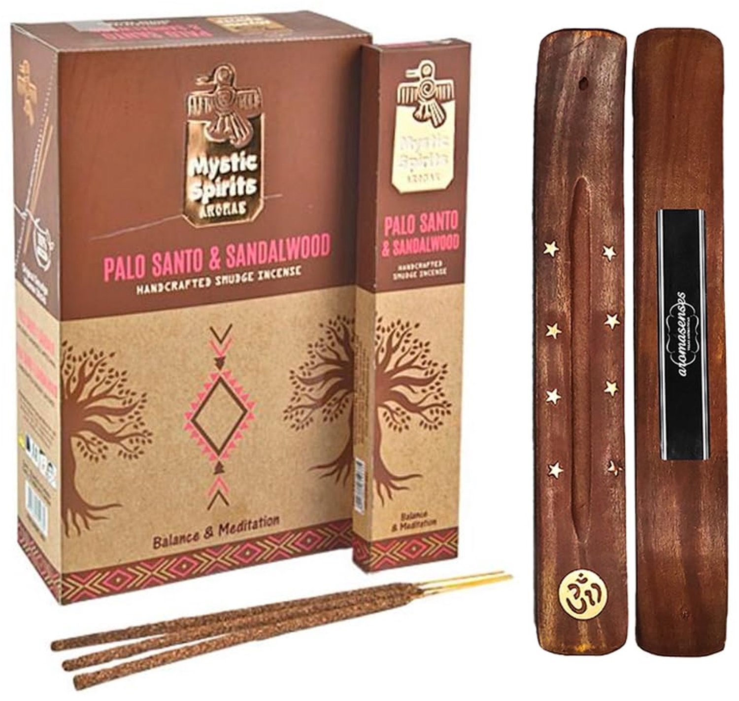 Incense Sticks Palo Santo en Sandelhout met Houten Houder