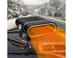 Namajunas - 2 IN 1 Auto Verwarming 12V - Autoventilator - koude en warme lucht - Autokachel Elektrisch - 360° verstelbaar - Via sigarettenaansteker - Ventilatorkachel - Voorruitontdooier - Mini Heater - Autoverwarming - Voor auto, SUV en bestelwagens