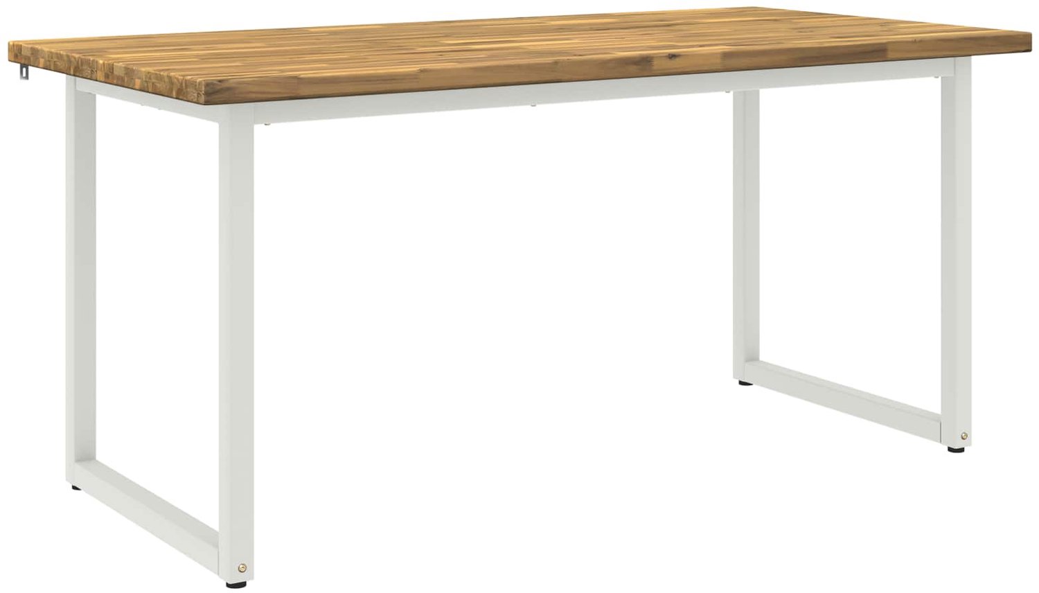 vidaXL Vierkante - Eettafel - 160 - x - 70 - x - 75 - cm - Massief - Acacia - Hout - Wit