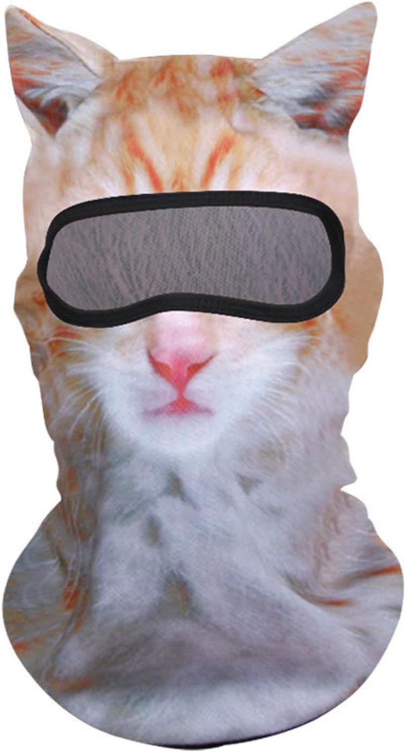 Ulisem Grappige Bivakmuts Skimasker met Kattenoren 3D Kattenkop Ademend Mesh UV-Bescherming Stof- en Winddicht One cm Voor Ski Snowboard en Halloween Cadeau voor Vrienden Lichtgewicht en Comfortabel