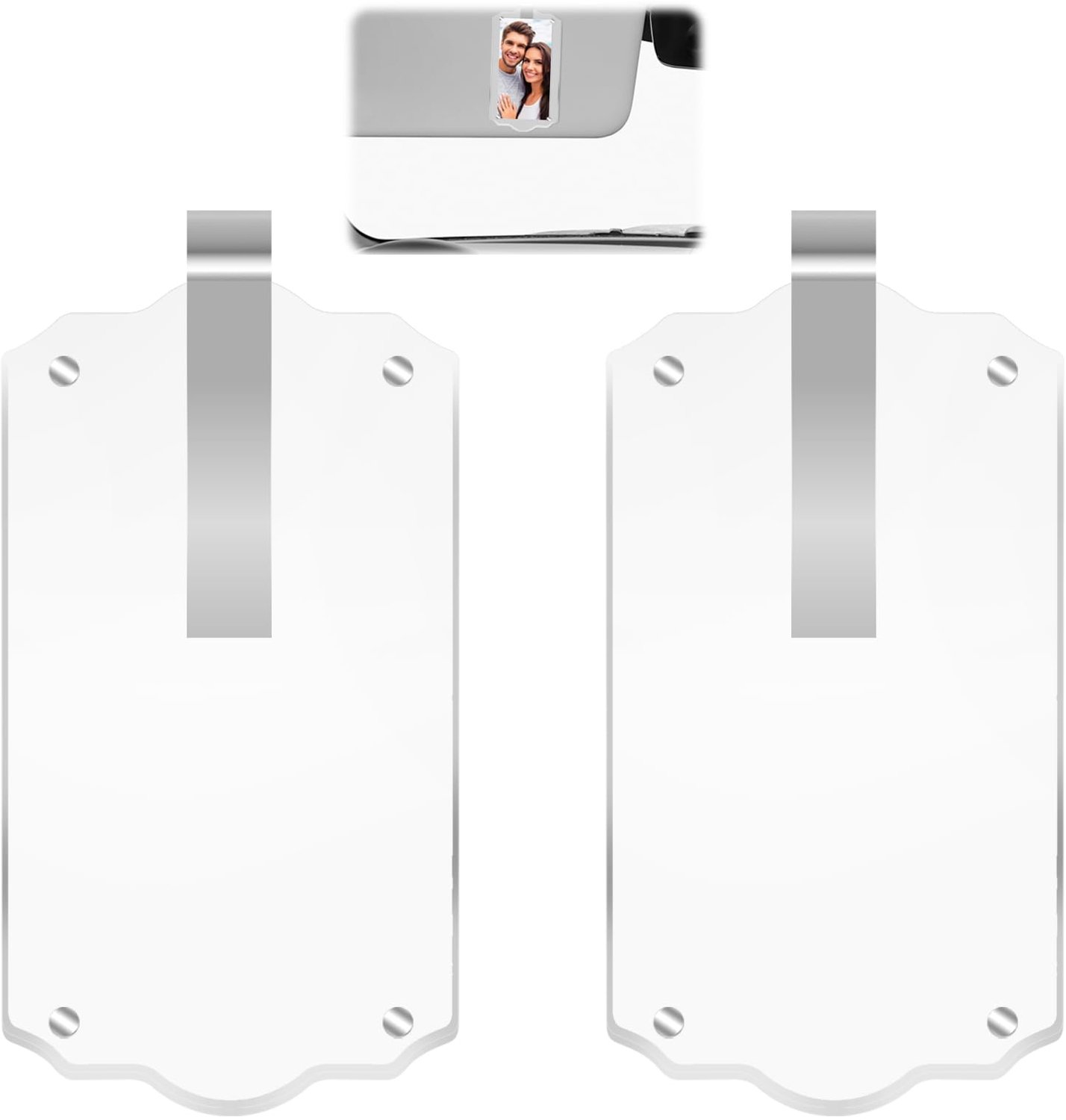 Fotohouder 2 Stuks - Auto-accessoires - Magnetische Fotolijst - Transparant Acryl - Stevige Constructie - Persoonlijke Decoratie - Autofotolijst