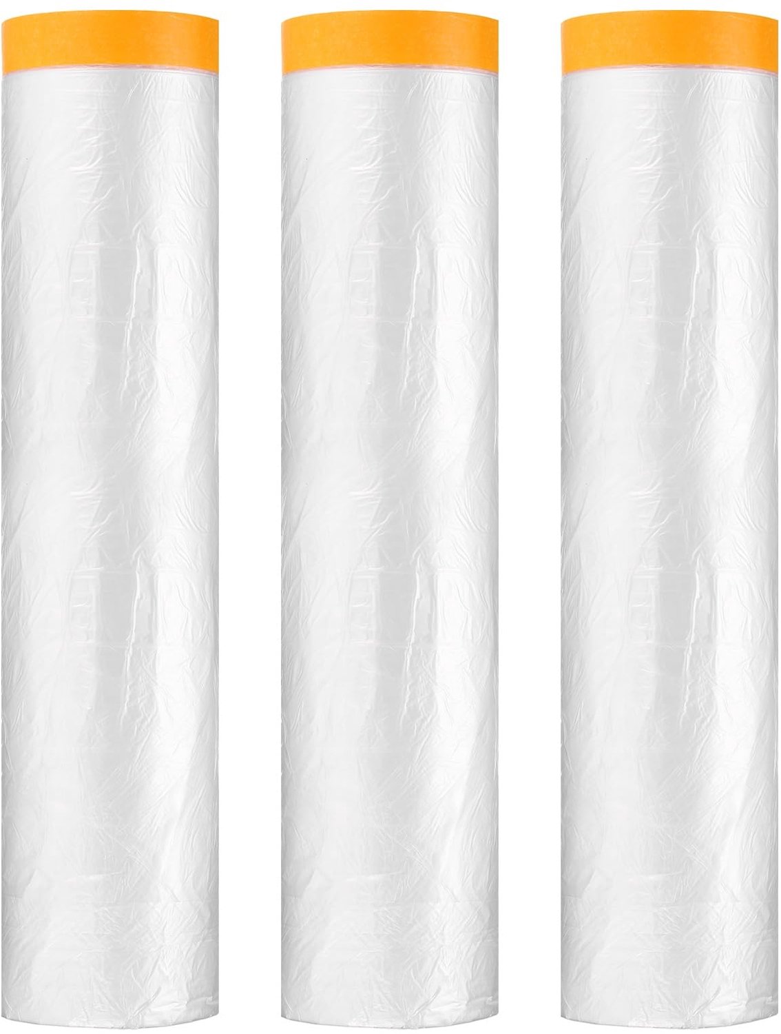 3 Stuks Voorgesneden Schildersafdekfolie met Plakband, 45 cm x 1,65 m