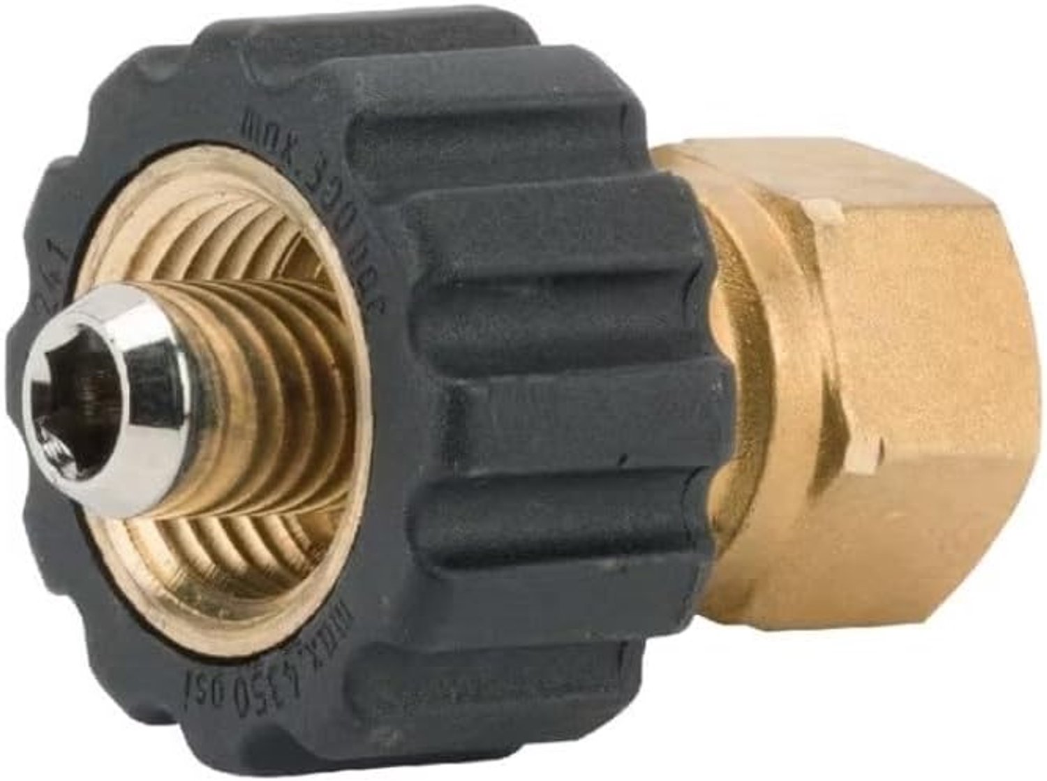 Snelkoppeling verbindingsstuk 1/2"-3/8" - messing - maximale druk 300 bar - geschikt voor hogedrukreiniger - 2 stuks - ServiceTopper