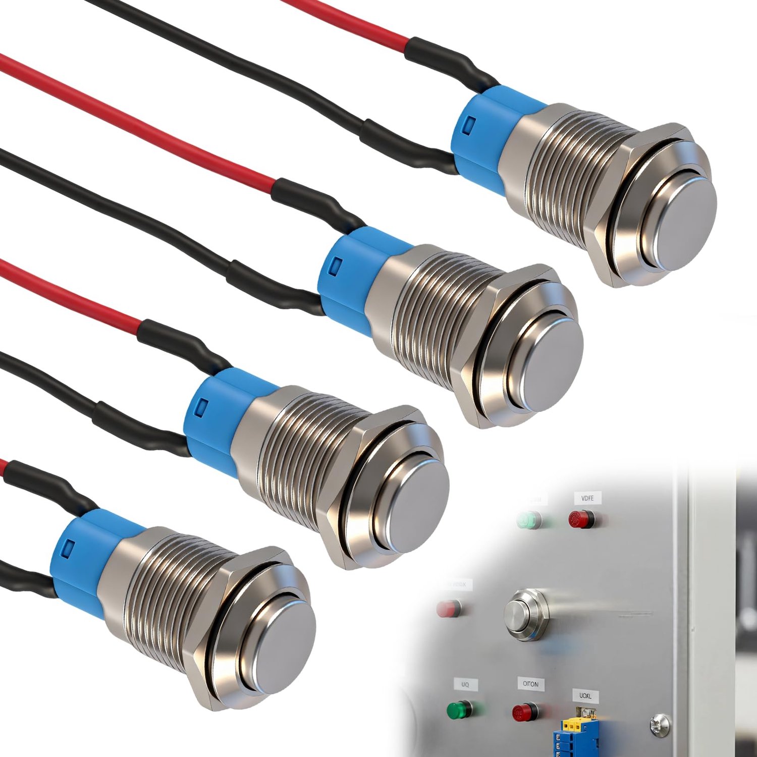 Set van 4 Waterdichte Drukknop Schakelaars voor Elektronische Projecten