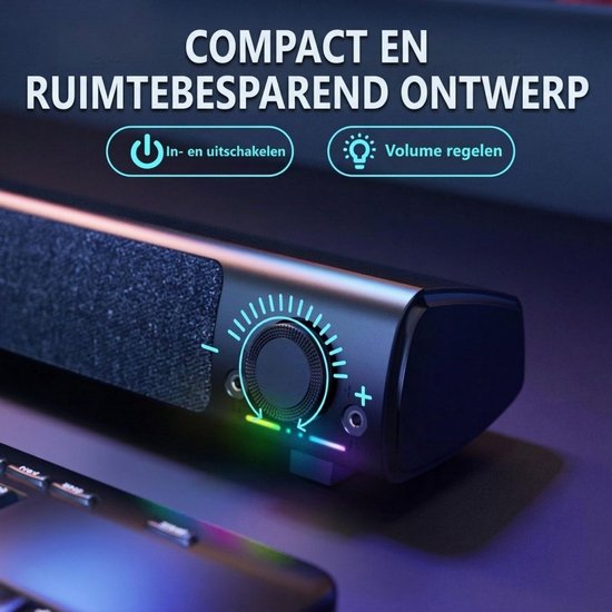 Soundbar PC - Speaker Computer - Plug & Play - 10W - Zwart — afbeelding 5