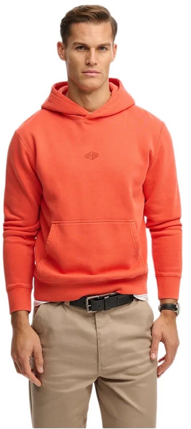 Superdry Micro Logo Hoodie relaxed pasvorm Heren Hoodies Oranje