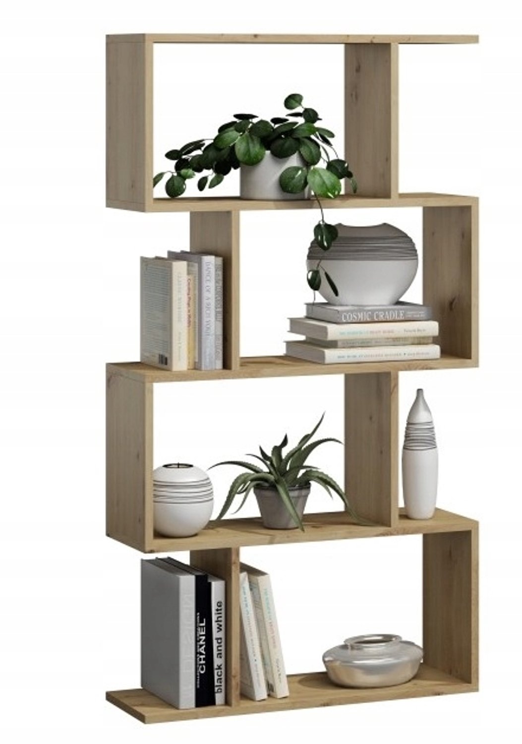 Per La Vita Bask 4 Serie - Boekenkast - Artisan Eiken - Open - 141 x 76,4 x 28 cm
