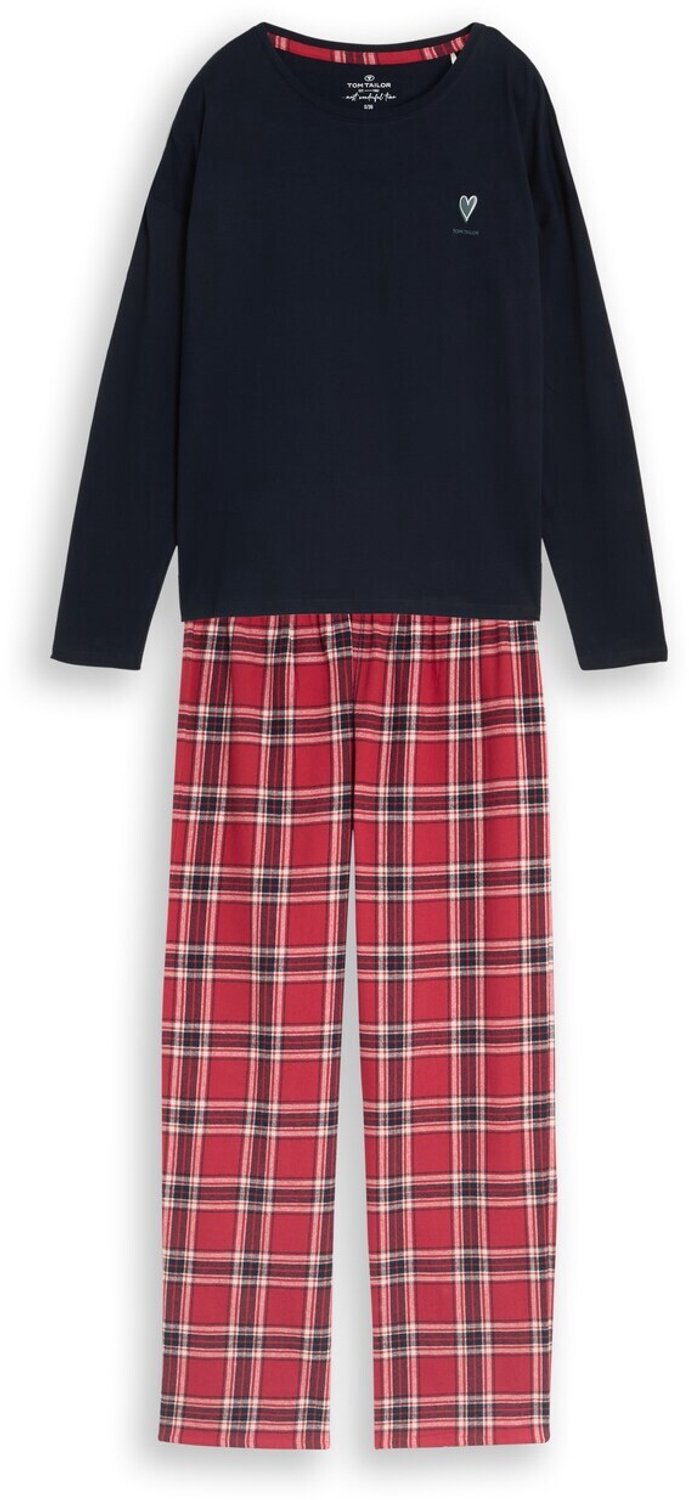 Tom Tailor Pyjamaset met ruitjespatroon van katoen - red-medium-check