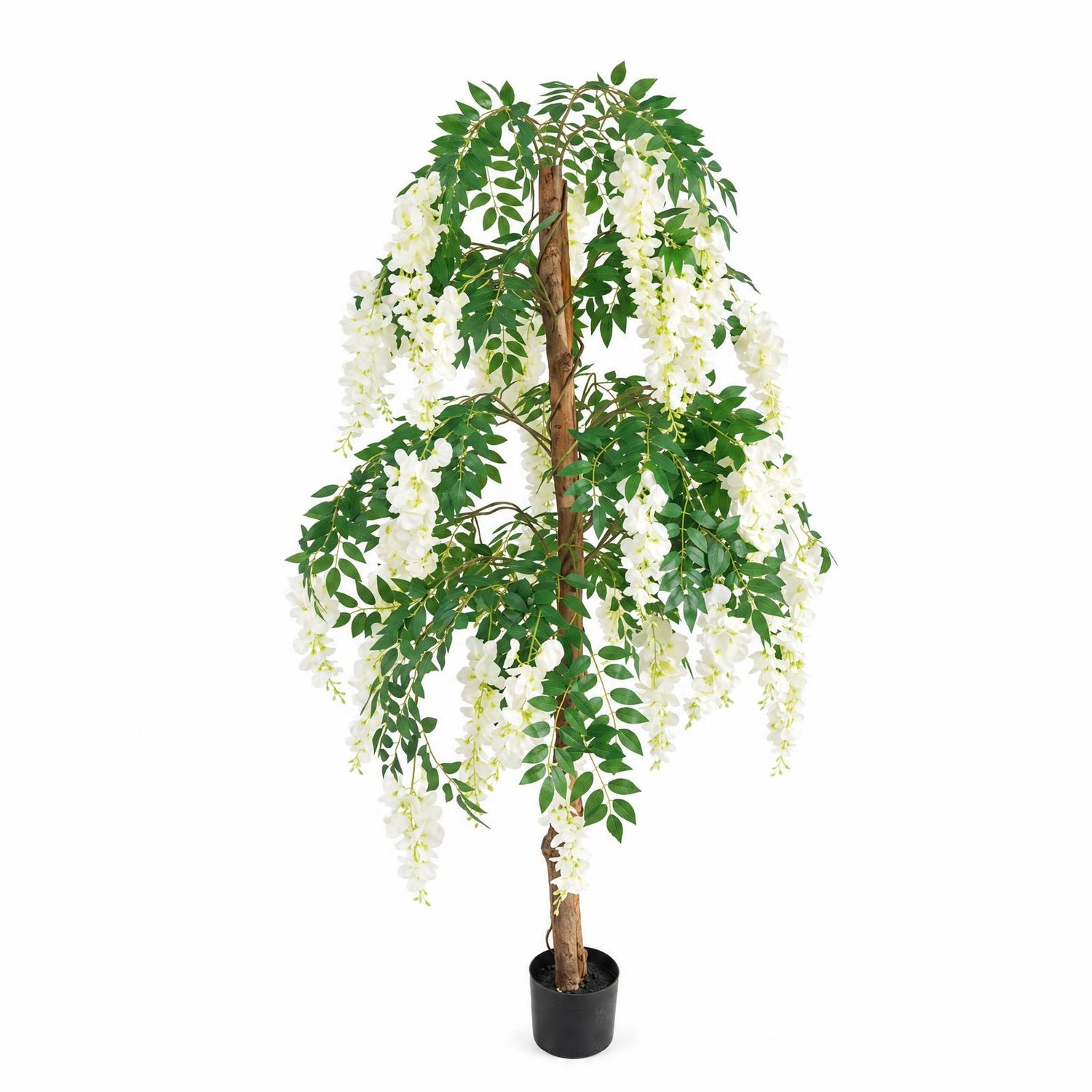 EDENIA Kunstplant - Synthetisch glycine in een pot, hoogte 150 cm Wit