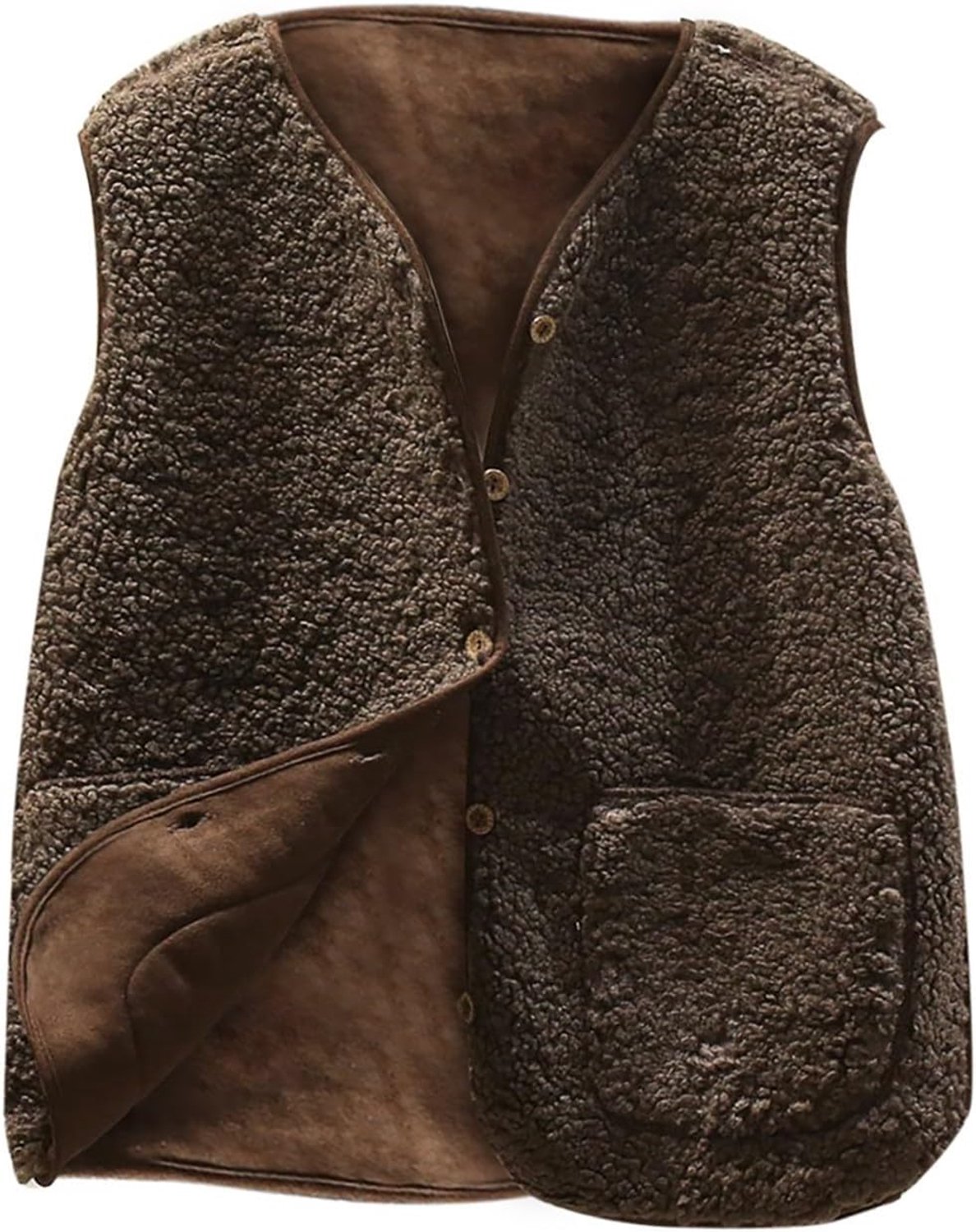 Fleece vest zonder mouwen met V-hals