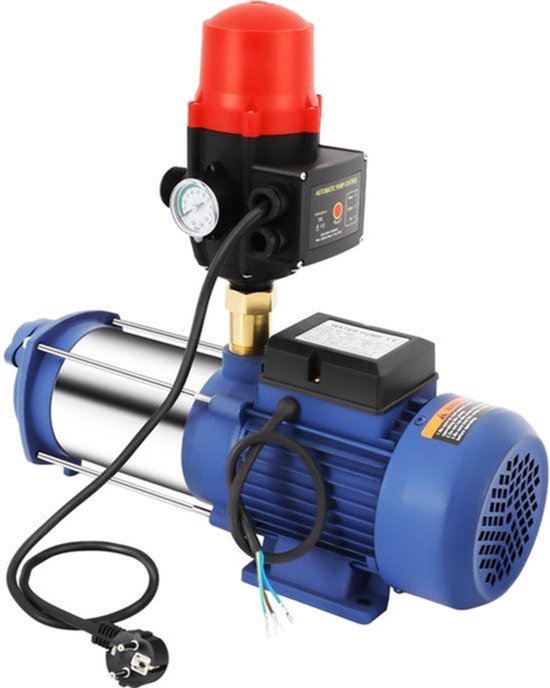 Centrifugaalpomp 230 V EU Stekker - 2500 W Vermogen - RVS Gietijzer - Waterdruk Pomp - Zelfaanzuigend — afbeelding 4