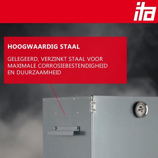 Elektrische Rookoven 7000 - Premium Rookkast met Elektrische Verwarming - Gelegeerd Staal, met Kijkvenster & Thermometer - Kwaliteit Gemaakt in EU Direct van de Fabrikant - Smoker — afbeelding 5