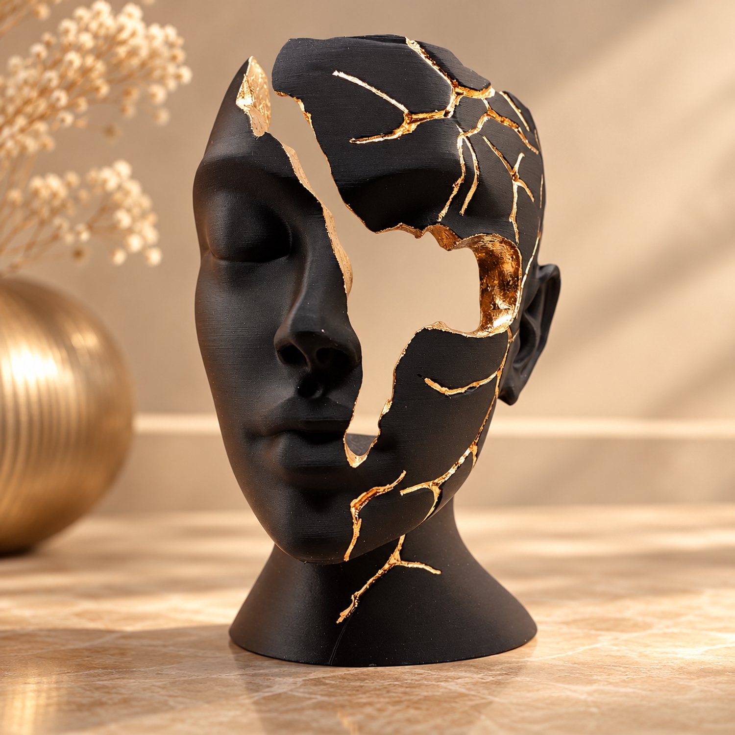 Luxury Layerzz - Broken Face Large - Kunst - 3D print - Duurzaam - Hangemaakt