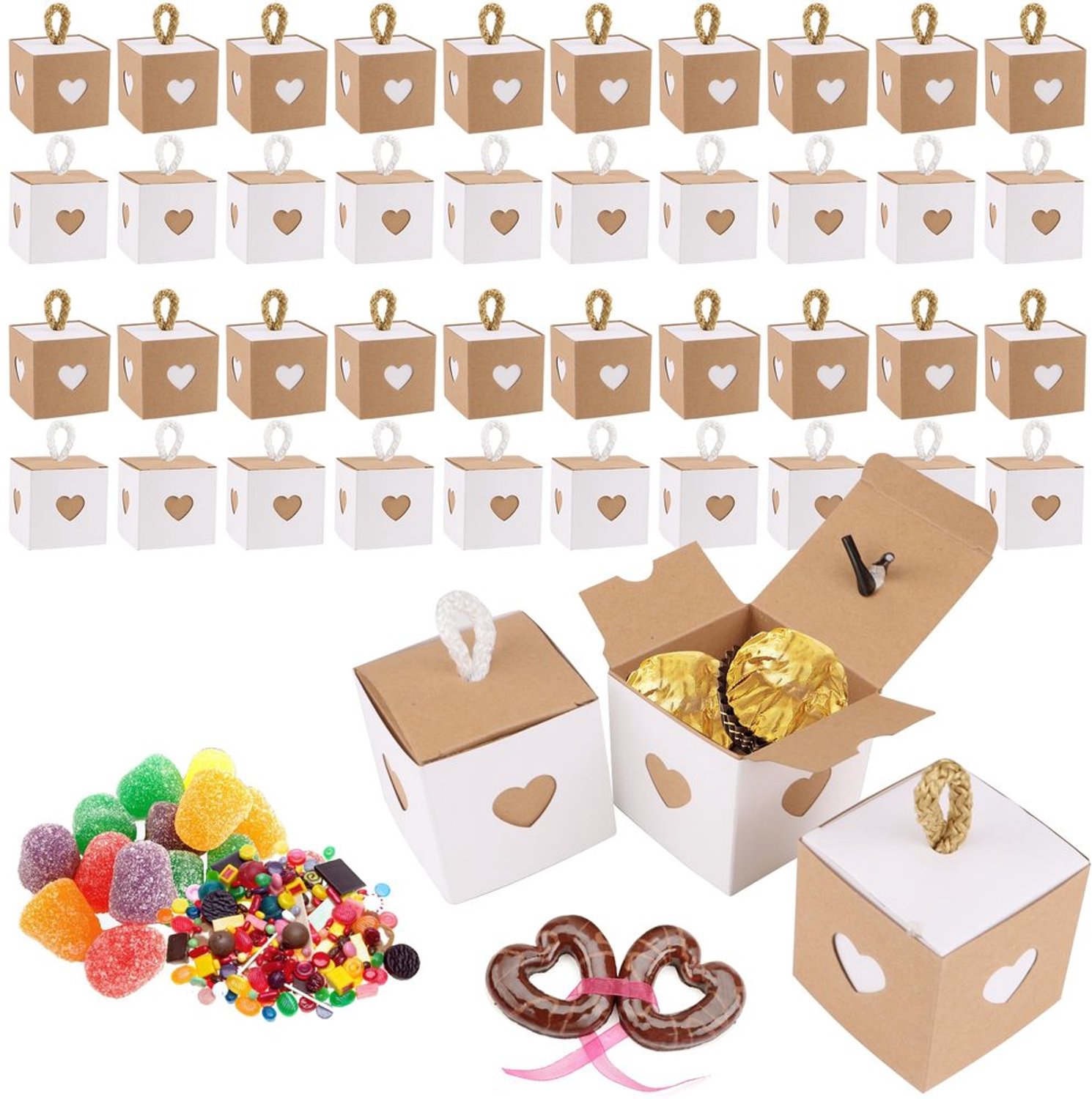 Set van 40 Kleine Geschenkdoosjes met Deksel