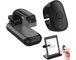 Page Turner - Afstandsbediening voor e-readers - E-Reader Paginaomdraaier - Bluetooth Remote &Clip -paginaomslaande ring - opklikbare clicker -Draadloze Afstandsbediening - Stil & Compact - Geschikt voor Kindle, Kobo, iPad &Tablets -Handsfree Lezen