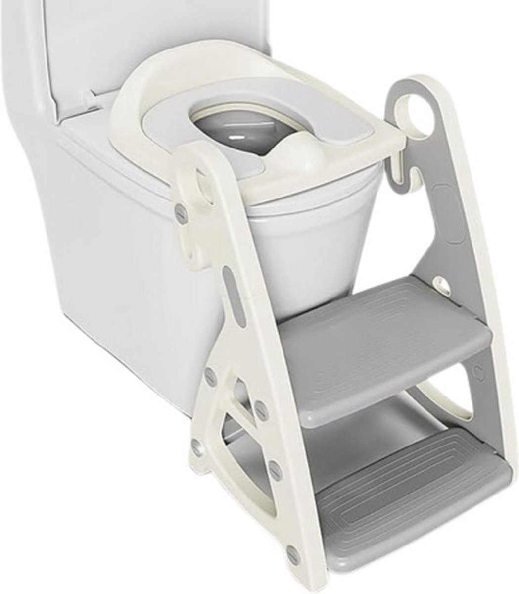 Kinder-toiletbril met opstap - Toilettrainer - Verstelbare opstaphoogte