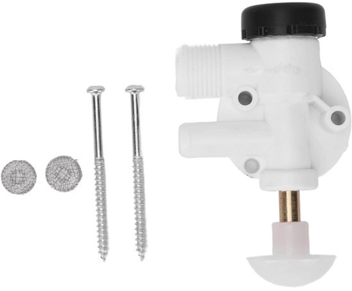 Allecto - RV-toiletkleppenset - Vervangende waterklep - Vacuflush-toilet - Pedaalspoeling - 385314349 - Geschikt voor RV's - Wit - Toiletreparatieset