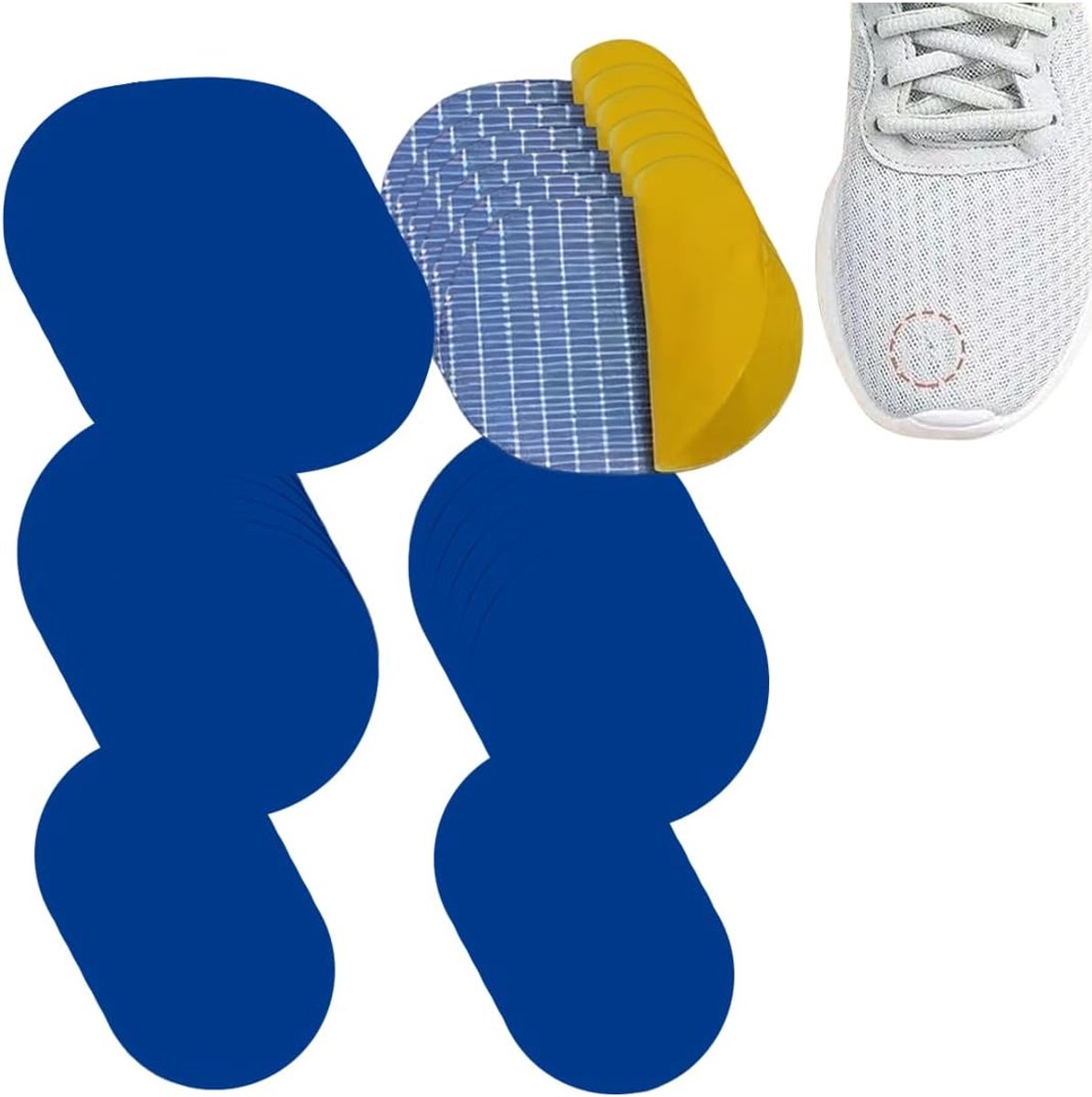 36 stuks sportschoenpatches voor schoenen, met gaten aan de punt, gatreparatie, zelfklevende pleisters (hemelsblauw, C)