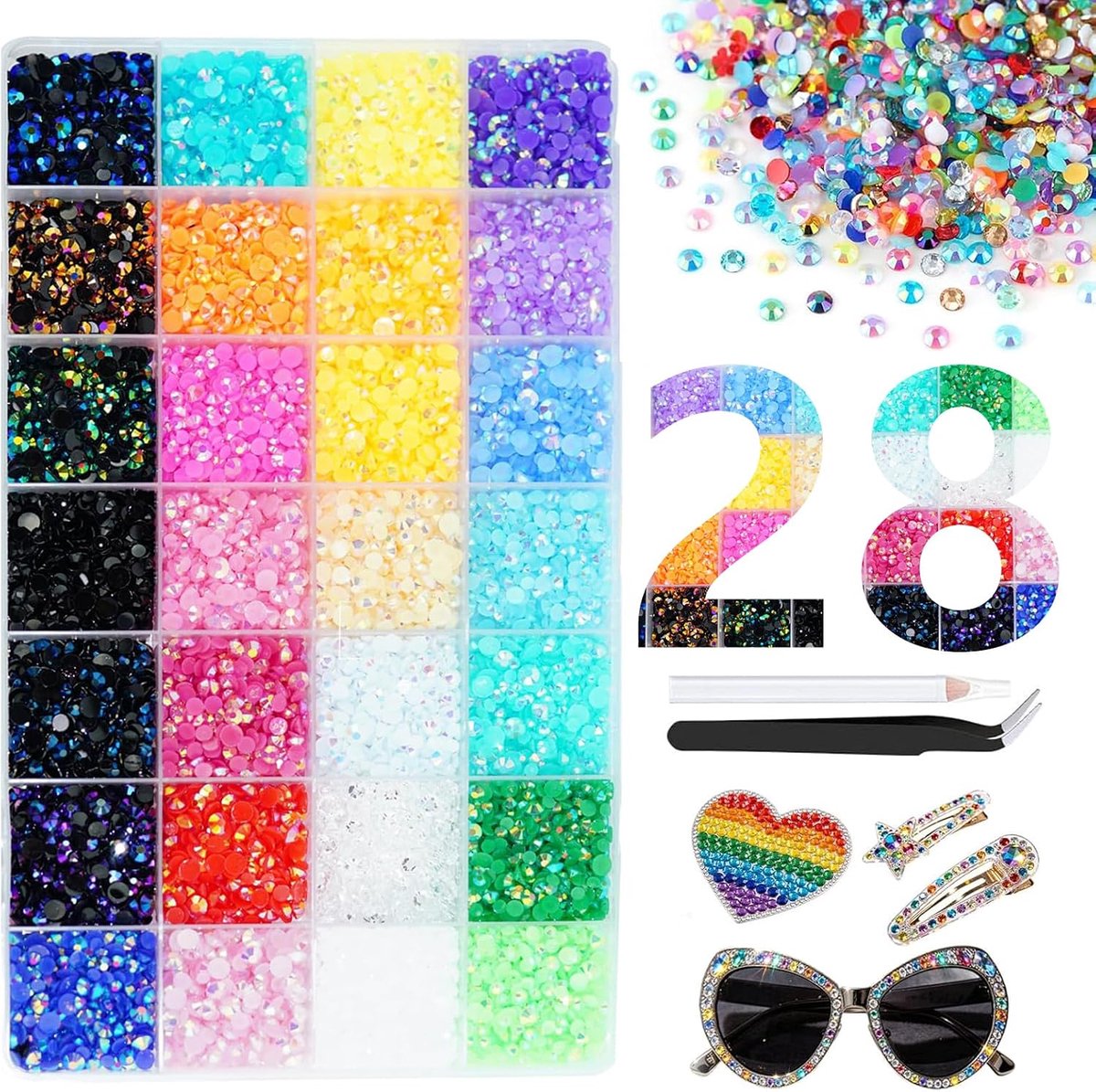 30.000 stuks Bedazzler Kit, strass-steentjes en glitterstenen set