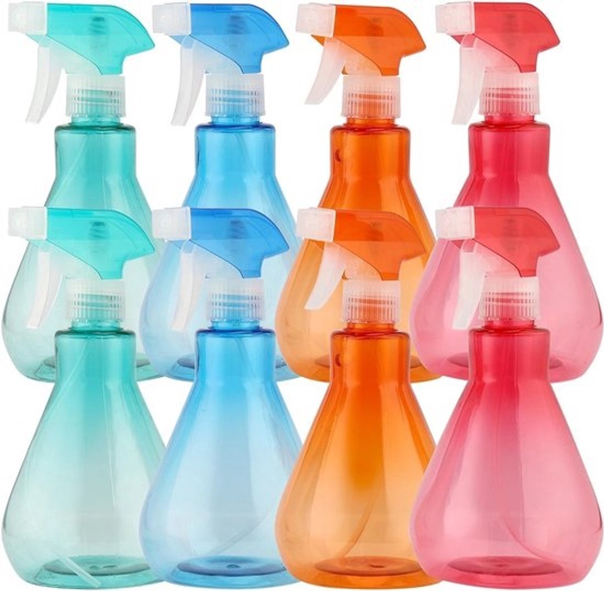 8 stuks 500 ml fijne-mistsprayfles, herbruikbare plastic sprayfles voor planten, tuinieren en haarverzorging, verkrijgbaar in 4 kleuren