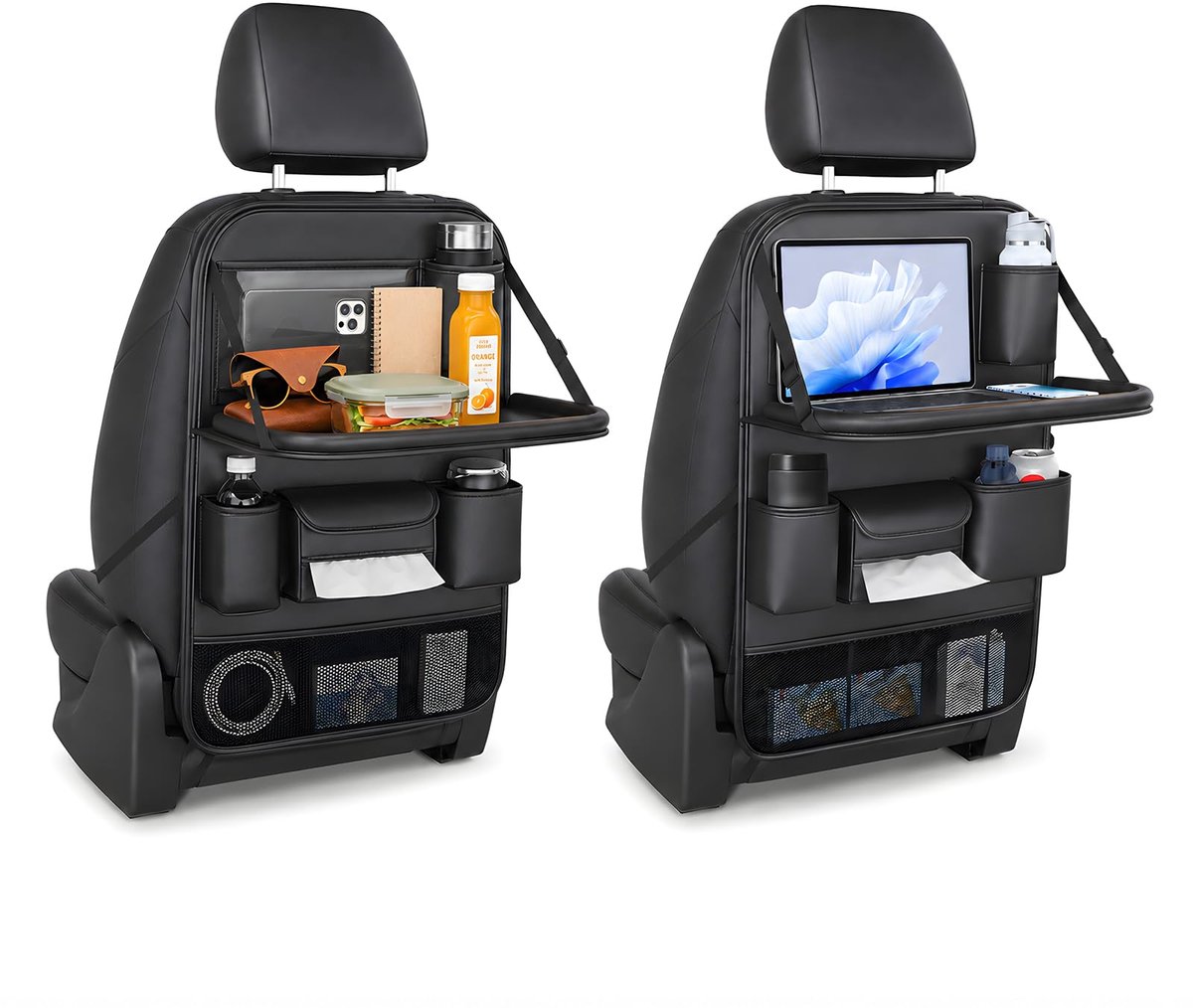 SnelShoppen - Auto Achterbankorganizer voor Kinderen met Klaptafel en Tablethouder, Universele Stoelbescherming, Reizen, Kinderen, Multifunctioneel, D