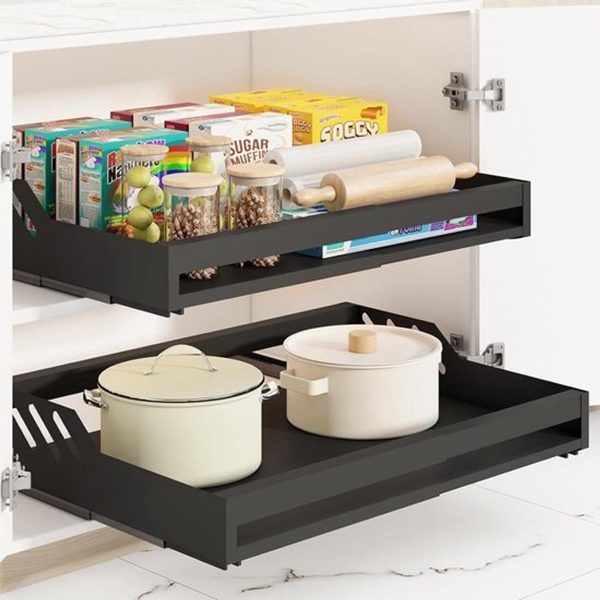 Telescopische lade-kastorganizer - uitbreidbare opberger voor keuken, badkamer en woonkamer (32 - 54 cm)