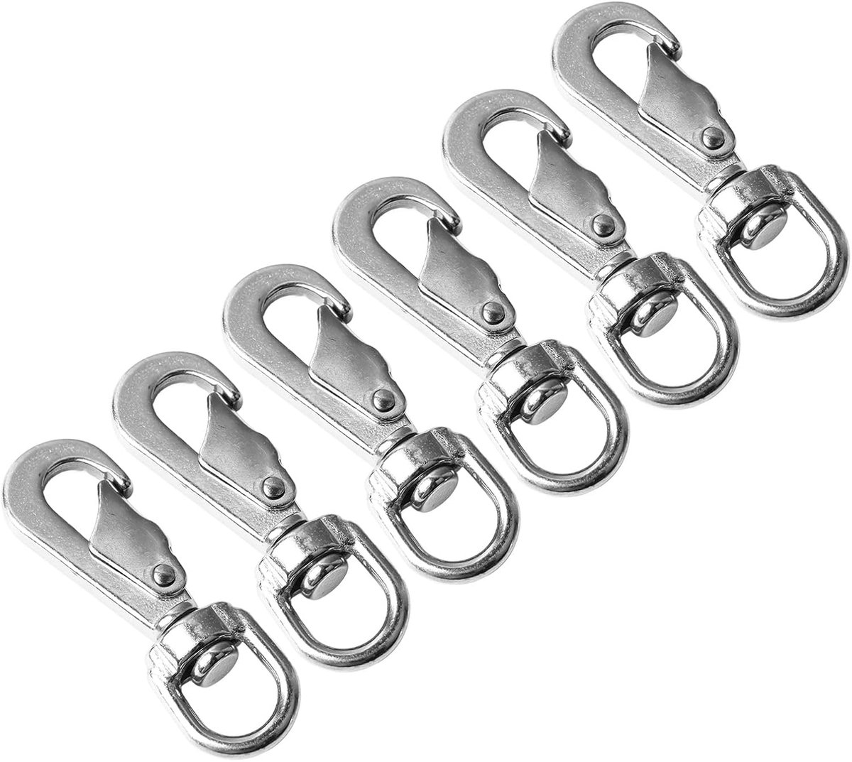 Clips 6 Stks, Zwenk Snaphaken met Veer voor Hondenleen Boat Touwen Keychains Bird Feeders