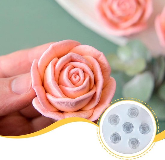 Mallen bloemen mini rozen kleine madeliefje roos bloem fondant mal bloem bloesem roos mal voor suikerwerk, cupcake, zeep — afbeelding 3