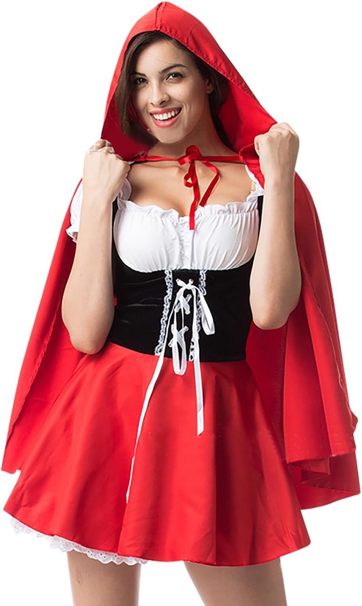 Nieuwe jurk kleine rode kapje rollenspel jurk kerstjurk Halloween heksenjurk
