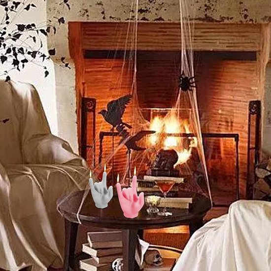 Kaarsvorm van siliconen, met 50 stuks kaarsenlonten, 3D gebarenvorm, doe-het-zelf kaarsen, handgemaakte sojawas voor Kerstmis, Halloween, Thanksgiving Deco, Love U — afbeelding 5