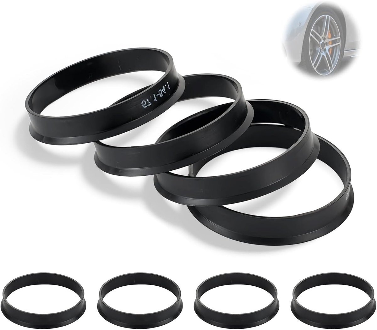 4 x 66,6 mm op 57,1 mm, compatibel met zwart