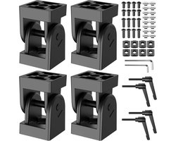 COLFULINE 4 pieces hinged joints, aluminium profile, 30 x 30 cm, groove 8, adjustable angle joint, zinc alloy - ShopVlot