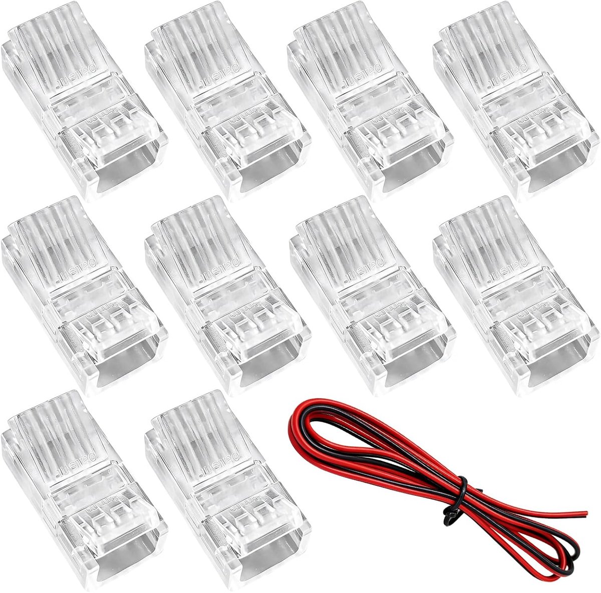 2-pins 8 mm led-lichtconnectorset, met led-verlengkabel (10 stuks) - ShopVlot