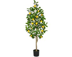 Kunstmatige Citroenboom 120 cm - Decoratieve Neplemoneboom met 15 Vruchten voor Binnen en Buiten, Perfect voor Woonkamer, Slaapkamer en Kantoor Decoratie