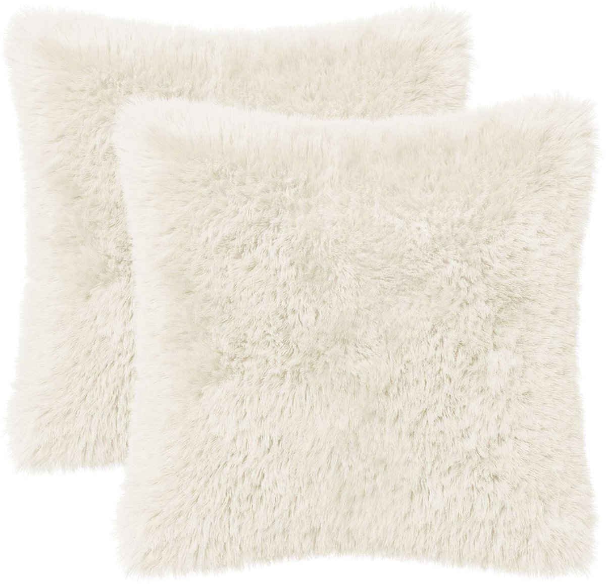 vidaXL Dekenkussen - 2 - st - HEERLEN - Wit - 30 - x - 30 - cm - PV - Fleece