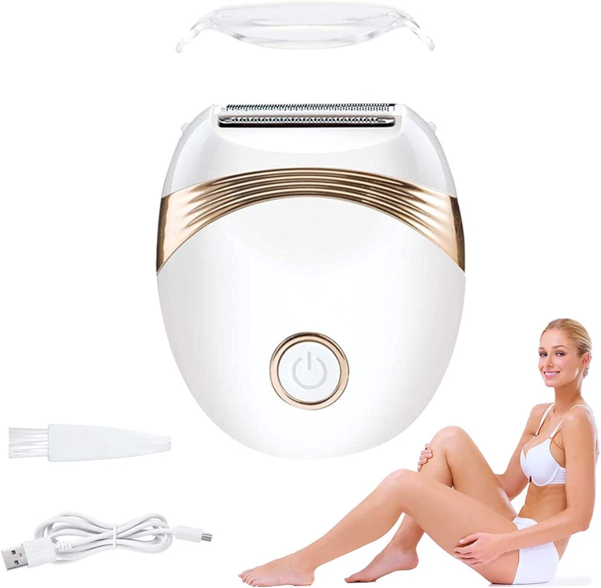 Elektrisch ontharingsapparaat – Draagbaar, waterdicht en pijnloos elektrisch scheerapparaat – Snoerloze - oplaadbare ladyshave (USB) – Bikini-trimmer voor nat en droog gebruik (armen - bikinilijn - benen - oksels)