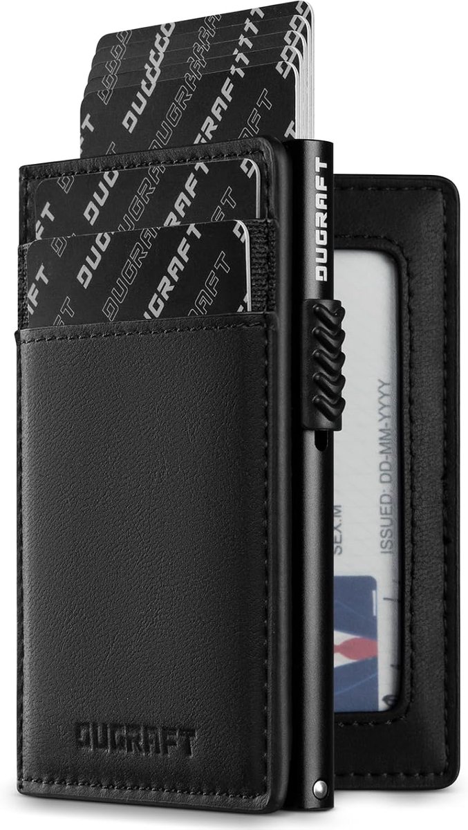 DUGRAFT Automatic Credit Card Holder, RFID Blocking, Minimalist Wallet, Foldable, for Men PU Leather, for up to 10 - ShopVlot