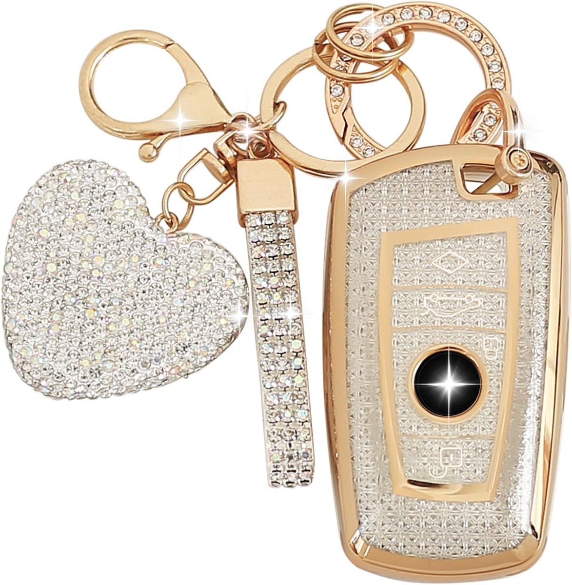 Car Key Case with Heart Keychain Fit for BMW Keys Compatible with BMW 1er 2er 3er 4er 5er 6er 7er M2 M3 M4 M5 M6 F10 - ShopVlot