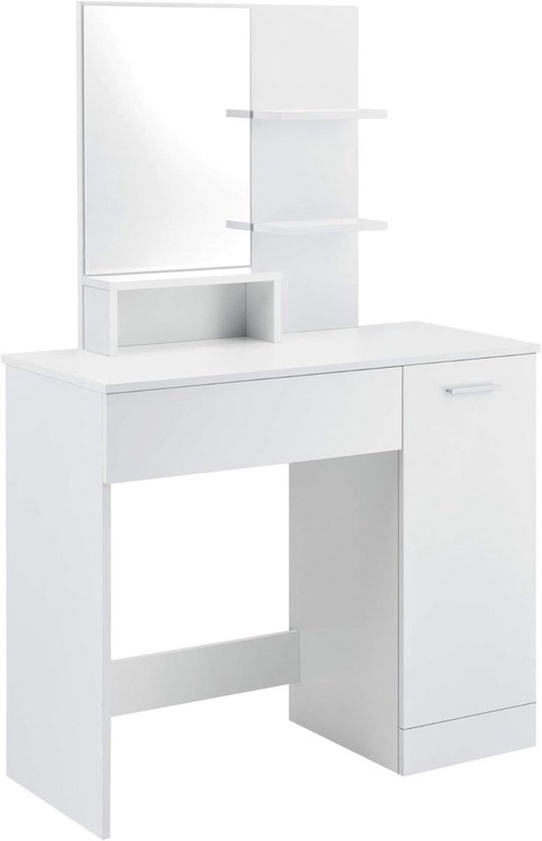 Moderne kaptafel - met spiegel - Wit - 137,5x90x38 cm