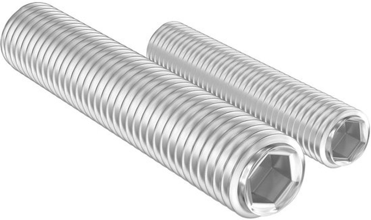 set stelschroeven - draadpennen met binnenzeskant - voor reparatie en montage - roestvrij staal 304 - M5 x 40 mm - metaal