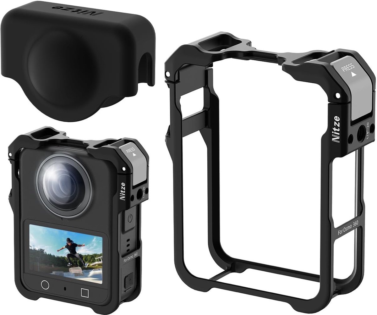 SnelShoppen - Metalen Camerakooi voor Osmo 360 met Koudeschoen en Siliconen Lenskap - T-D06B - Perfect voor Filmers en Creatieve Projecten