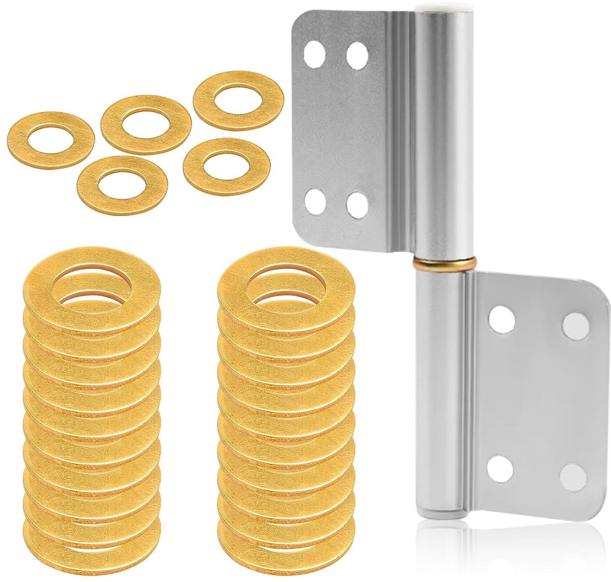 Pack of 25 M12 Brass Flat Washers, M12 x 24 x 1.5 mm Brass Sealing Washer, Washers, Room Doors, Washers, Door Hinge - ShopVlot