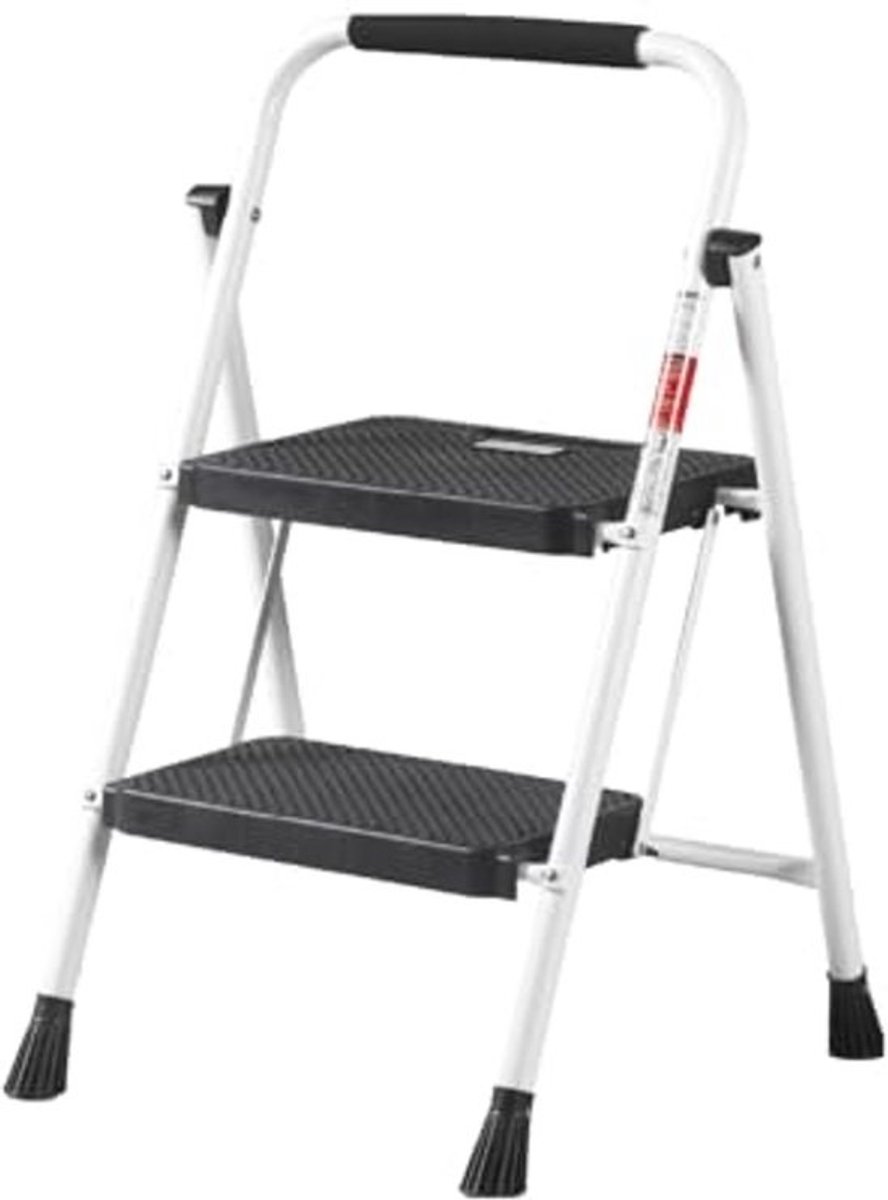 Opvouwbare aluminium ladder - Inklapbare huishoudladder met 2 treden voor huis en kantoor