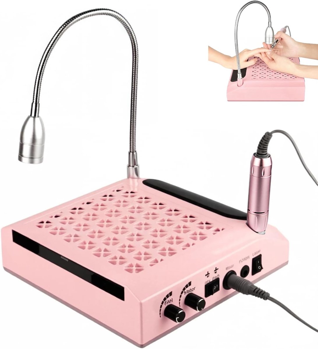 Elektrische Nagelboor Professioneel 4-in-1 - Met 80 W Zuigkracht - Wasbaar Filter - Voor Pedicure en Manicure - ShopVlot