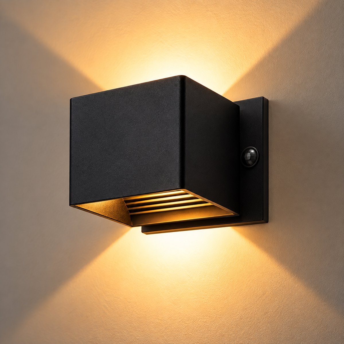 EYSS® Draadloze LED Wandlamp met Bewegingssensor – Oplaadbaar – Warm Wit – Zwart
