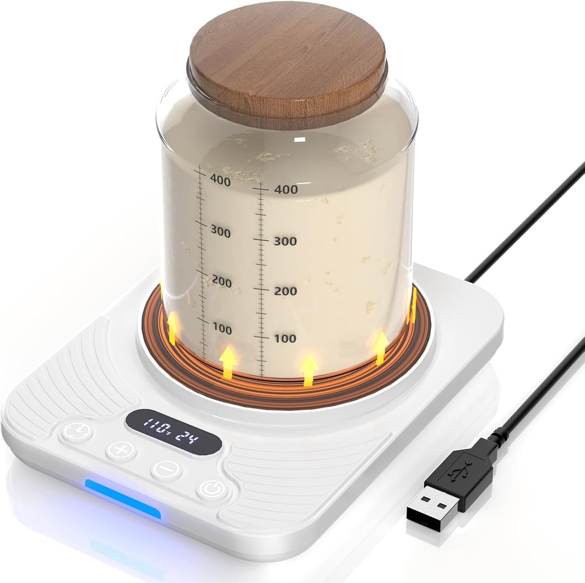 Pastry warmer for leaven, precise setting of 1 °C (21 - 43 °C), heating mat for mother yeast with 24-hour timer and - ShopVlot