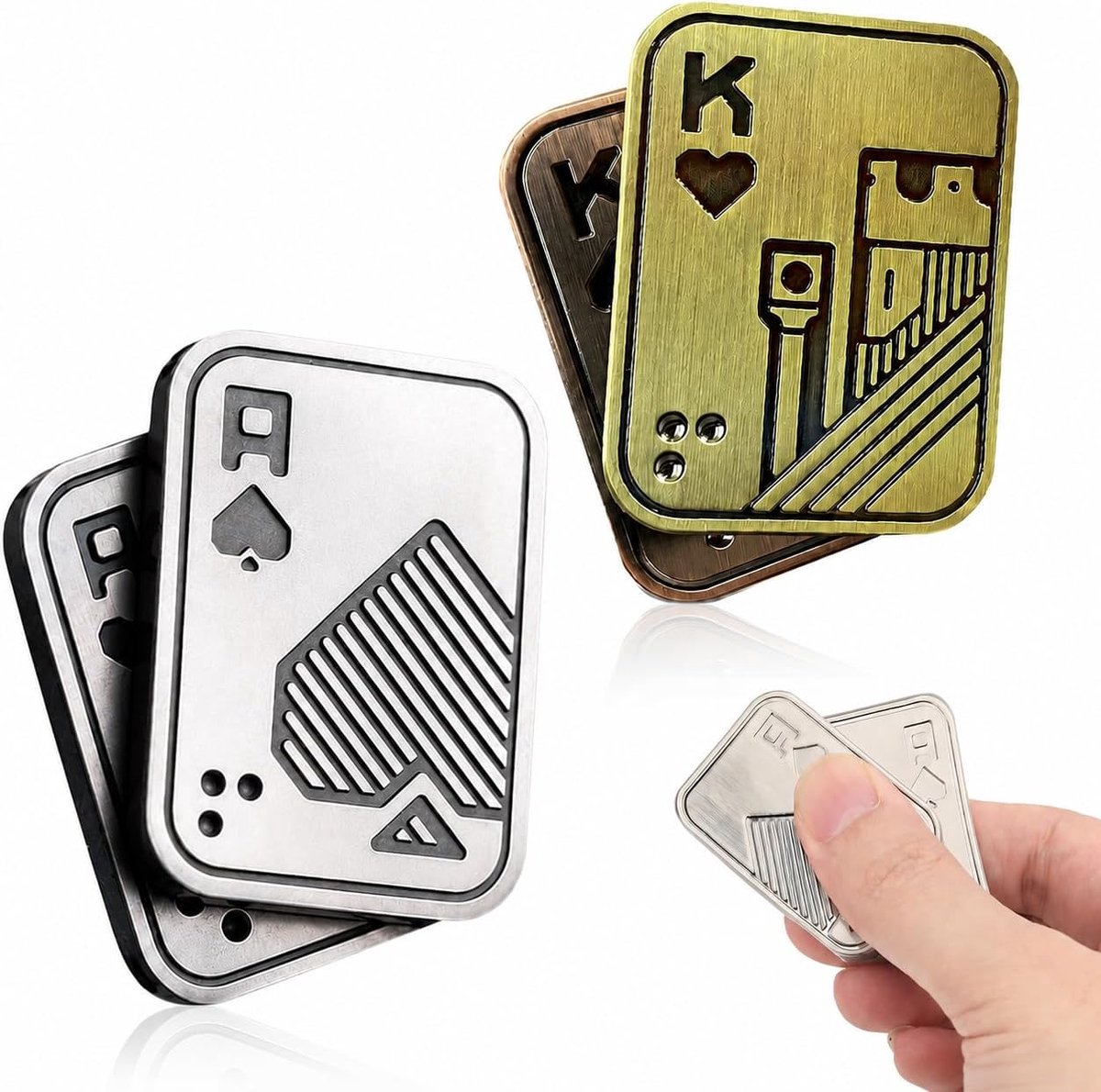 Fidget Slider Toy, 2 stuks van metaal, anti-stress-speelgoed, cadeaus voor vrienden en vaders