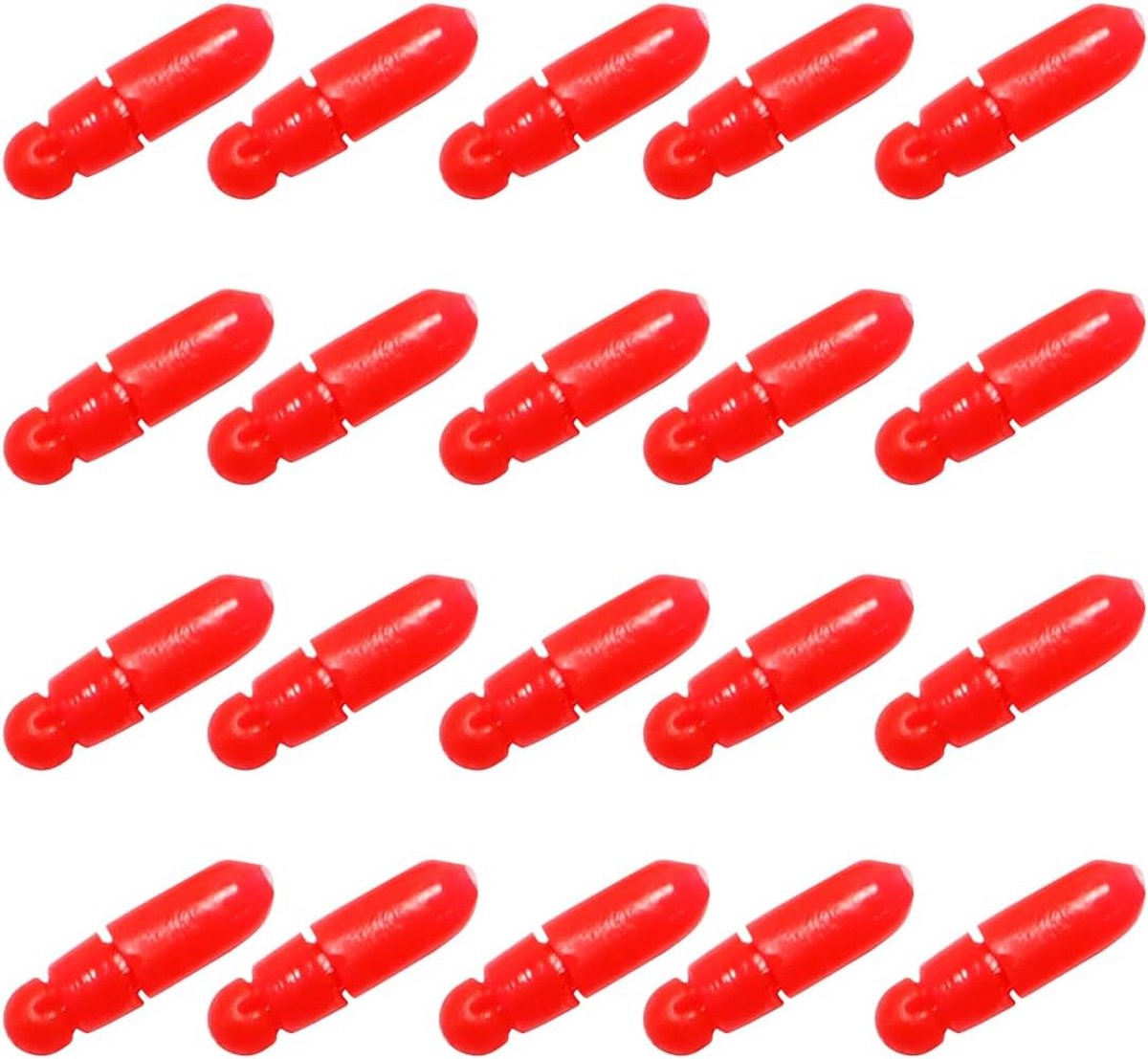 20 stuks elastische connectoren voor palen, visaccessoires, holle paal elastische kralen connector terminal tackle slip systeem (rood 12,2 mm)