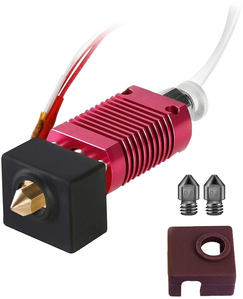 3 Hotend 24 V met 2 stuks MK8 mondstuk van gehard staal 0,4 mm voor Creality Ender 3 / Ender 3 Pro/Ender 3 V2 3D-printer-upgrade