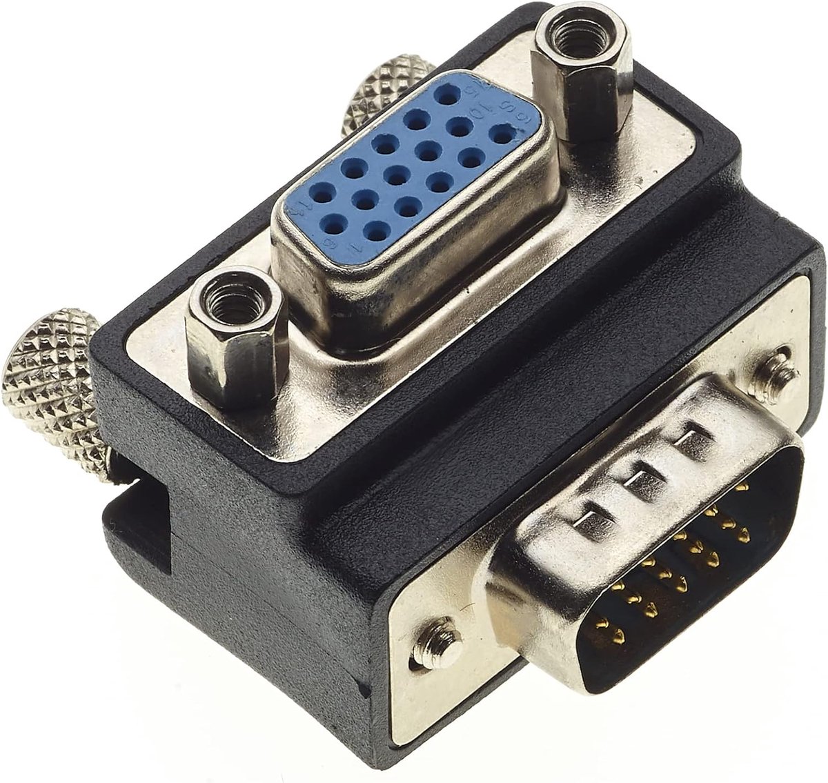 90 Graden Rechte Hoek VGA-adapter, 15 Pin Male Naar Female Uitbreiding Converter Koppeling, Schuine Male Naar Female VGA 15pin Adapter Voor Muurbevestiging, TV, Monitor